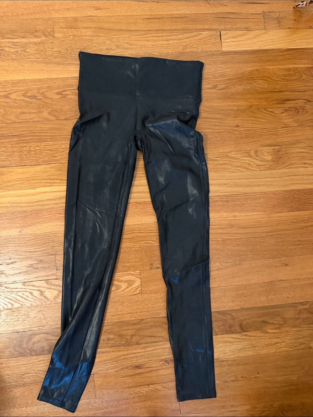 Black High-Waist Faux Leather Leggings